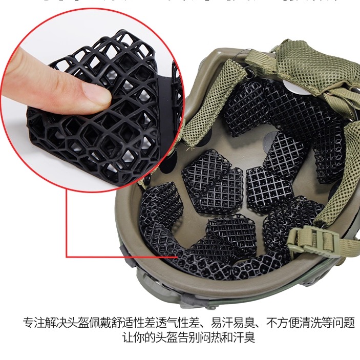 战术兵新式防弹头盔内衬垫升级改装蜂窝透气散热舒适衬里3D打印