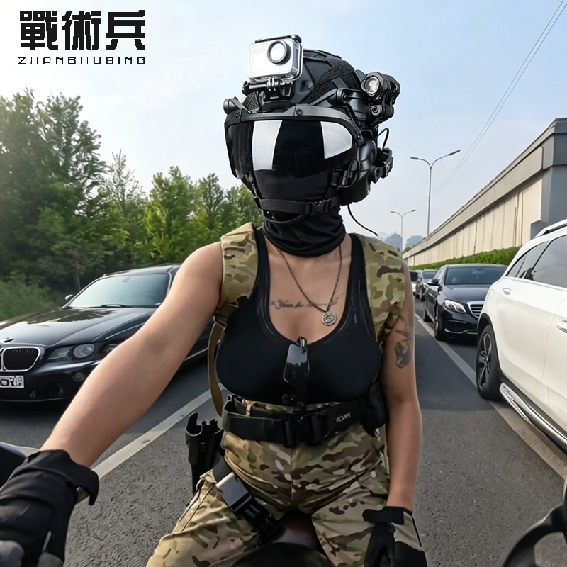 外卖骑手涨粉神器骑行战术头盔