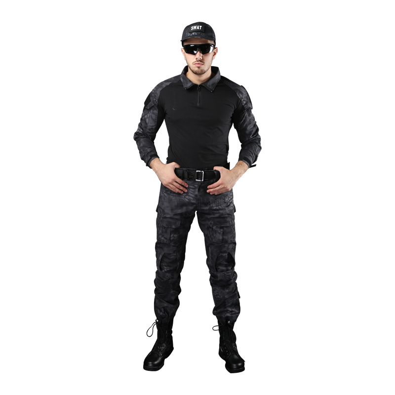 战术兵黑色蟒纹迷彩cs野战青蛙服