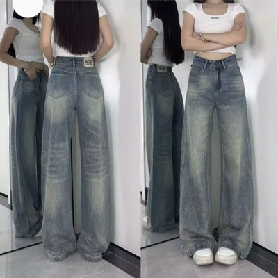 美式覆古阔腿牛仔裤女202