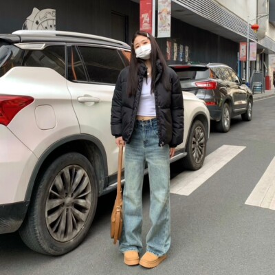 纯哥家美式复古蓝牛仔裤