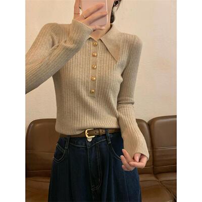 秋冬季POLO领针织衫打底