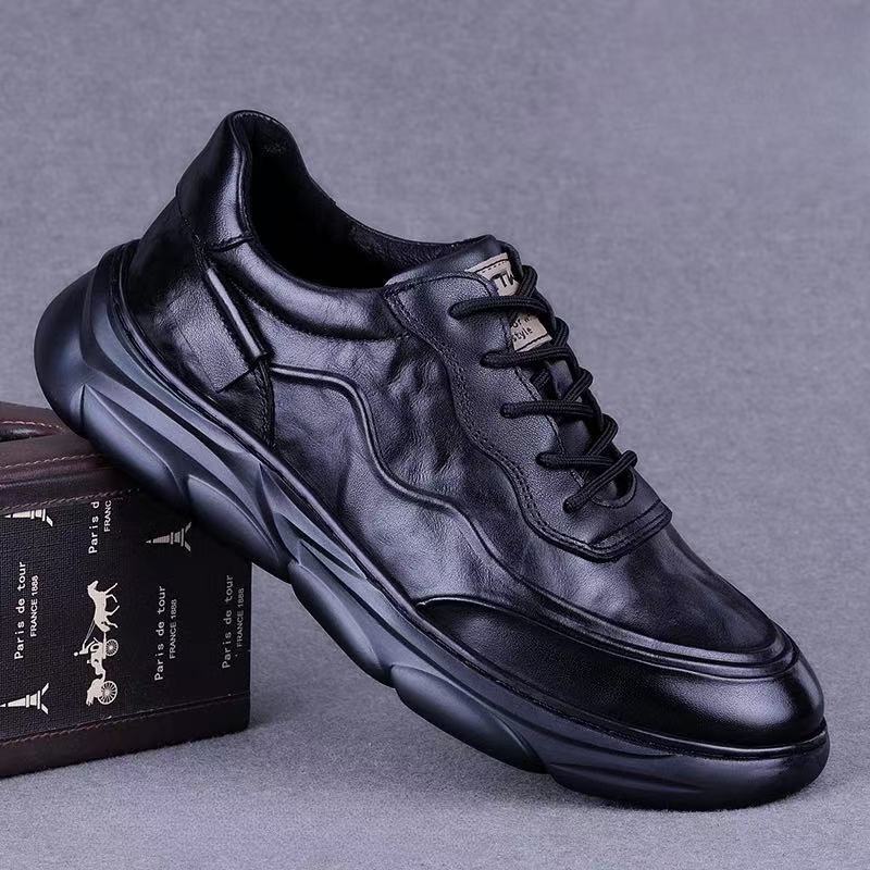 秋冬季新款头层牛皮百搭时尚休闲运动皮鞋D5G8809