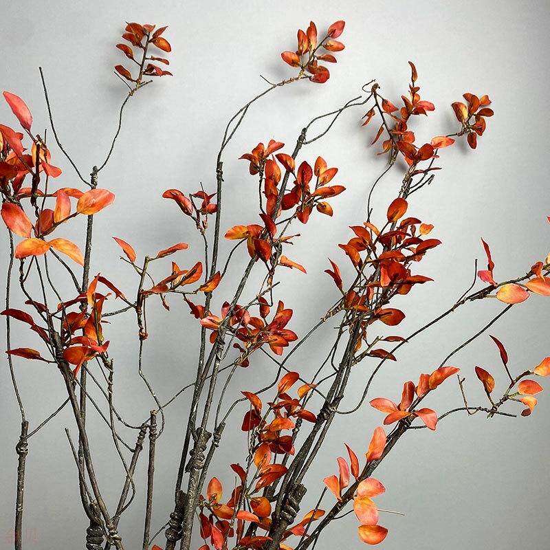 手感小秋叶假花吊顶枯树枝酒店大厅装饰藤条布置婚庆中式摆件