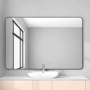浴室镜免打孔梳妆台玻璃镜洗漱卫浴半身镜壁挂卫生间镜子贴墙自粘