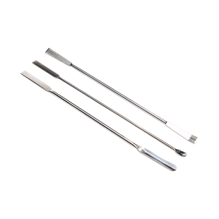 垒固不锈钢药刮 不锈钢微量药勺药括铲方尾薄款3*1组小药匙厚款薄试剂刮刀刮勺实验室双头刮勺