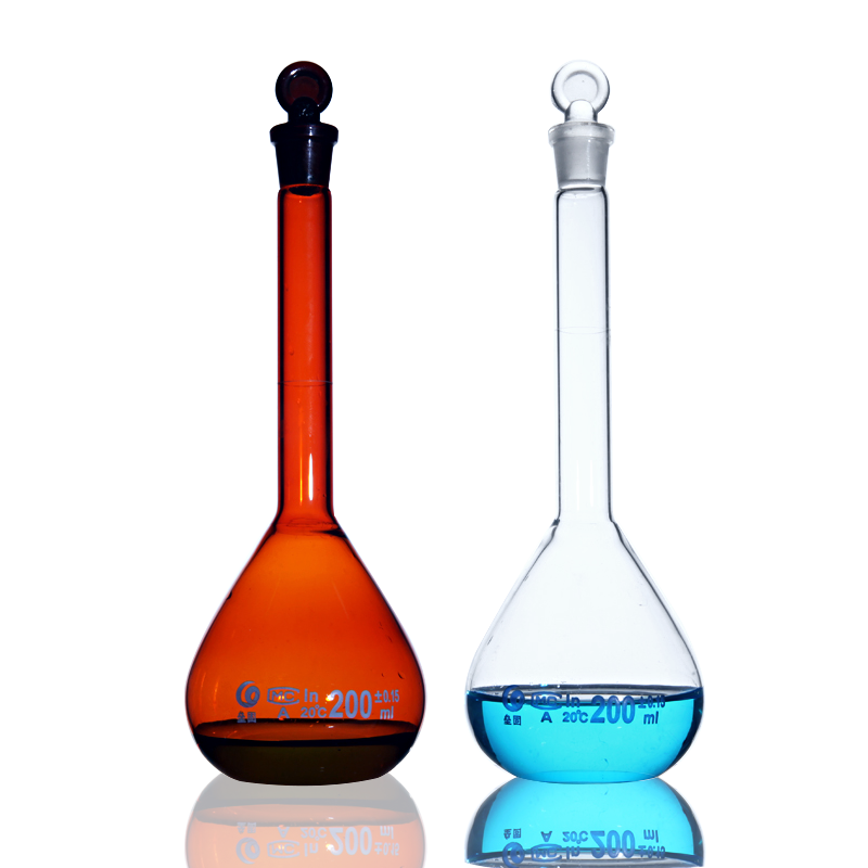 垒固玻璃容量瓶 A级白量瓶棕量瓶可过检定容化学实验教学5ml 10ml 25ml 50ml 100ml 200ml 500ml 1000ml