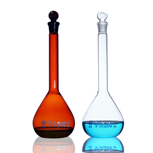 垒固玻璃容量瓶 A级白量瓶棕量瓶可过检定容化学实验教学5ml 10ml 25ml 50ml 100ml 200ml 500ml 1000ml