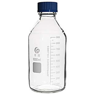 垒固蓝盖试剂瓶 透明棕色螺口丝口瓶蓝盖瓶化学试剂瓶实验室玻璃瓶密封取样品瓶50 100 250 500 1000 2000ml