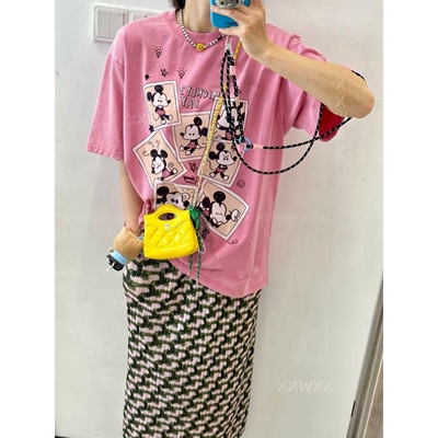 韩国东大门夏季新款米奇妙妙屋可爱米奇廓形圆领短袖T恤减龄百搭