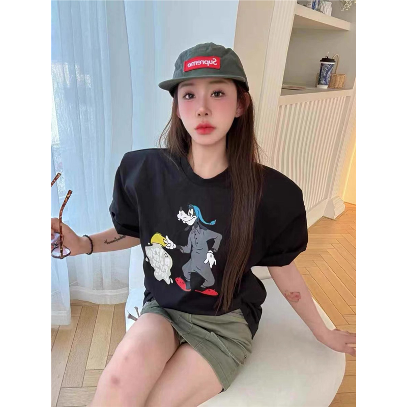 GOD财神家正版2025夏季新款卡通字母印花宽松百搭短袖T恤上衣