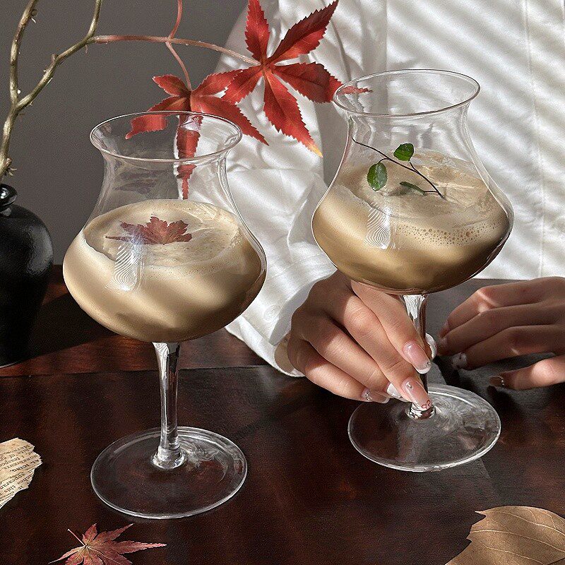 复古反口特调杯高脚玻璃杯