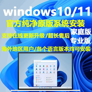 正版win10专业版windows11家庭版系统重装远程安装升级服务