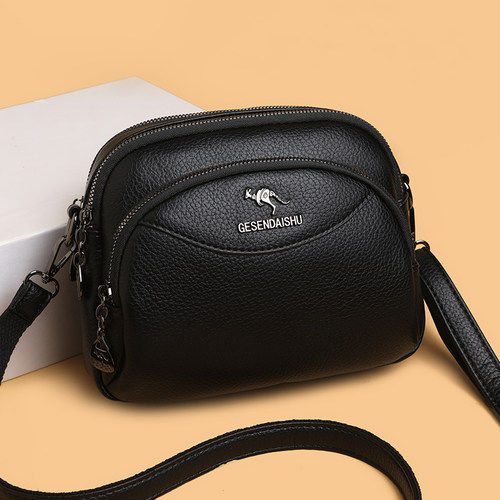 真皮女包多层中老年妈妈包