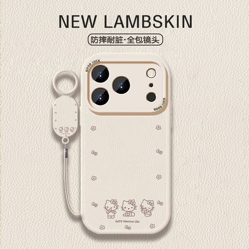 【hello Kitty】凯蒂猫适用iPhone17/16promax手机壳红米K80全包vivoS30华为mete80羊皮一加13小米17/15proMa