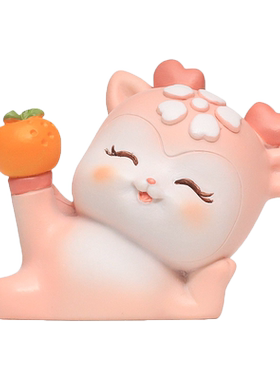 可爱卡通樱花小鹿车载摆件