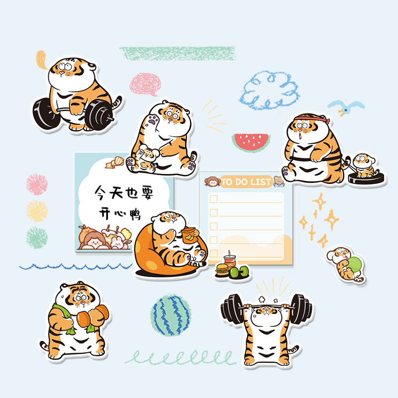 胖虎夏日健身减肥冰箱贴个性创意展示白板装饰可爱软磁贴diy配件