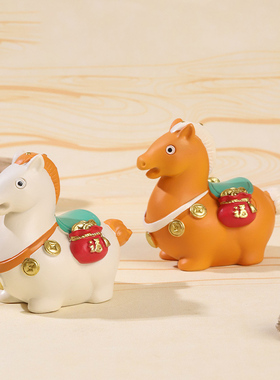 国潮唐三彩文创唐胖马摆件