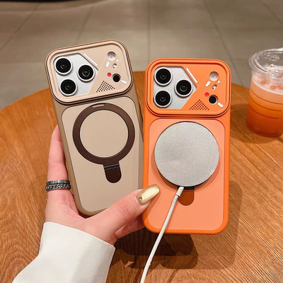 个性超火媚眼镜框适用苹果17promax手机壳新款iPhone16e肤感磨砂15Plus高级感14男13女Air散热磁吸12隐藏支架