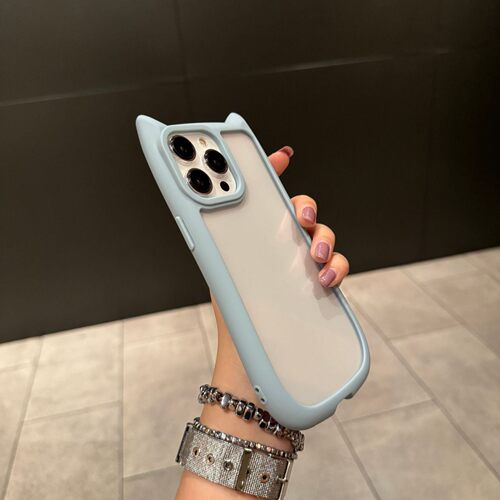 创意立体猫耳朵适用苹果17手机壳新款iphone18promax全包14可爱16网红13Pro透明15高级感12情侣Air女卡通11男