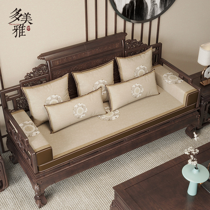 新中式红木沙发垫高级感防滑防猫抓实木沙发坐垫四季通用沙发套罩