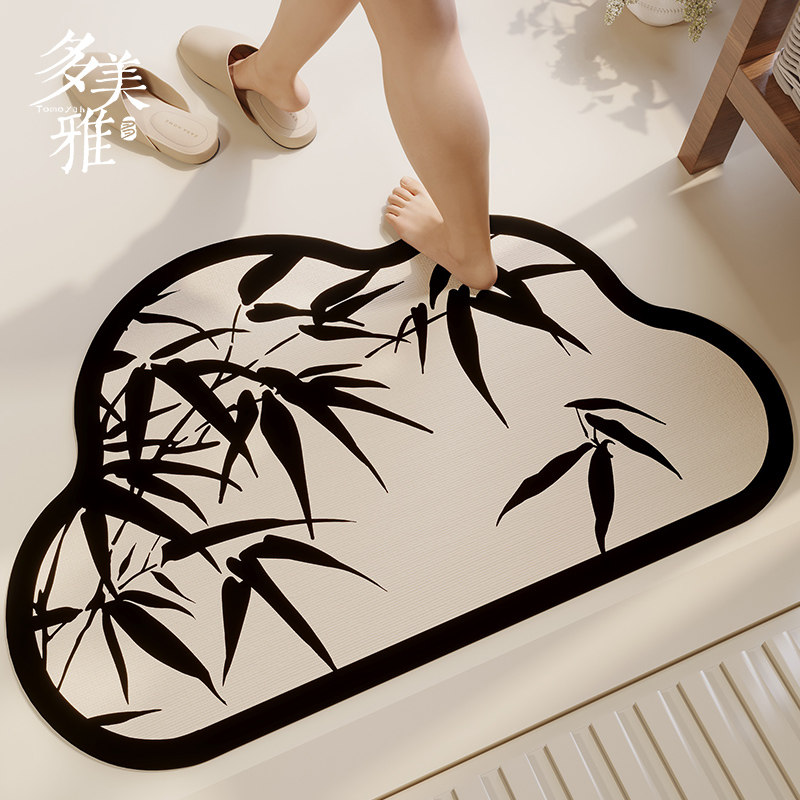 中式浴室地垫硅藻泥卫生间洗澡间厕所门口吸水地毯防滑速干踩脚垫,居家布艺,家用脚垫,淘宝优惠券,粉丝福利购,淘宝优惠卷