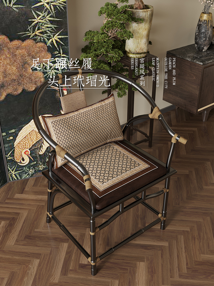 新中国风茶椅坐垫太师椅扶手椅加厚红木沙发海绵坐垫枕枕凤凰枕