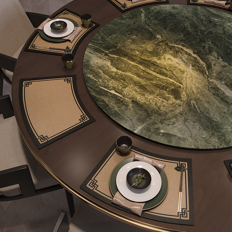 新中式扇形餐垫酒店专用免洗隔热餐具垫皮革茶几防烫垫防水餐桌垫,居家布艺,餐垫,淘宝优惠券,粉丝福利购,淘宝优惠卷