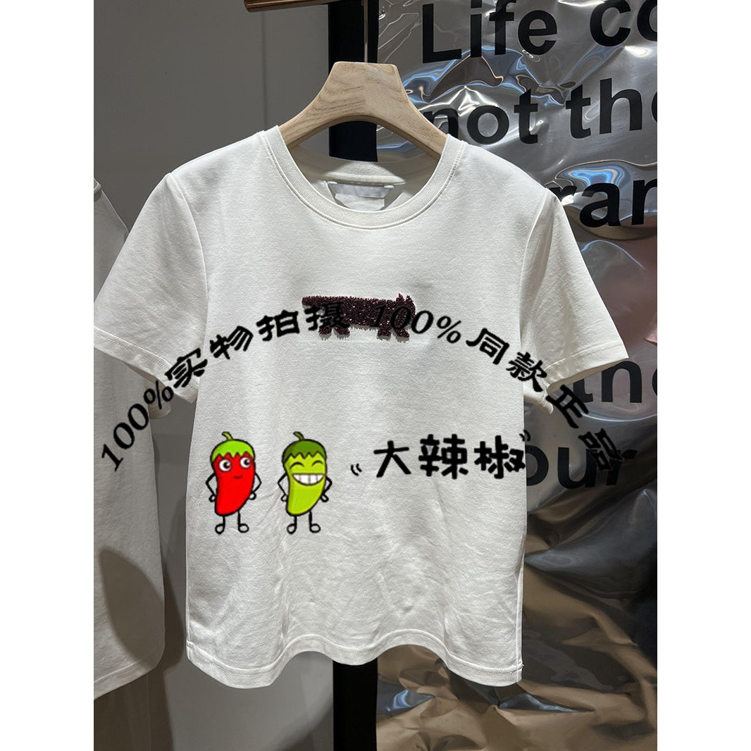 BDS1YD1577女装宽松休闲百搭上衣洋气绣花圆领短袖T恤听吟风