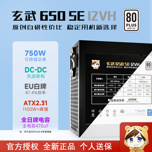 驿晨宇玄武650SE 12VH电脑电源额定650W台式机ATX主机电源PCIE5.0