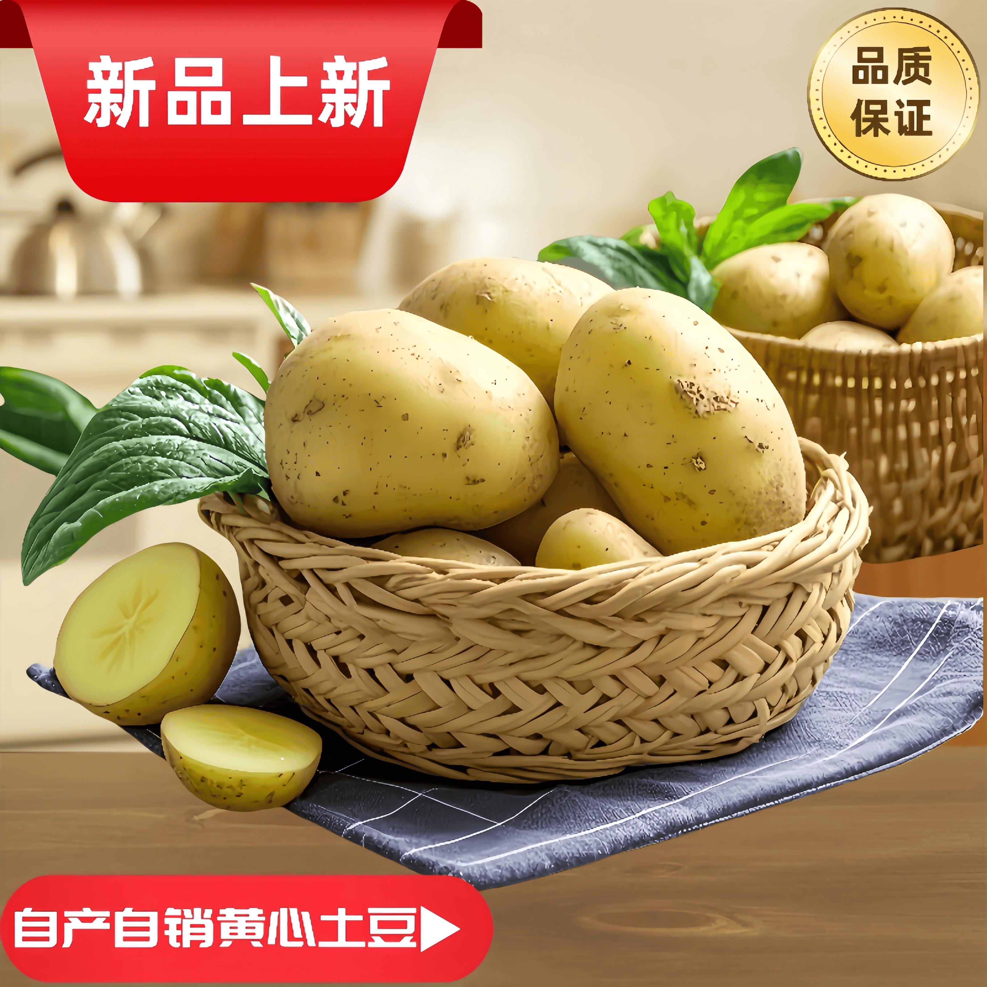 滕州土豆黄心土豆马铃薯中大果农家自种新鲜山东现挖现发皮薄洋芋