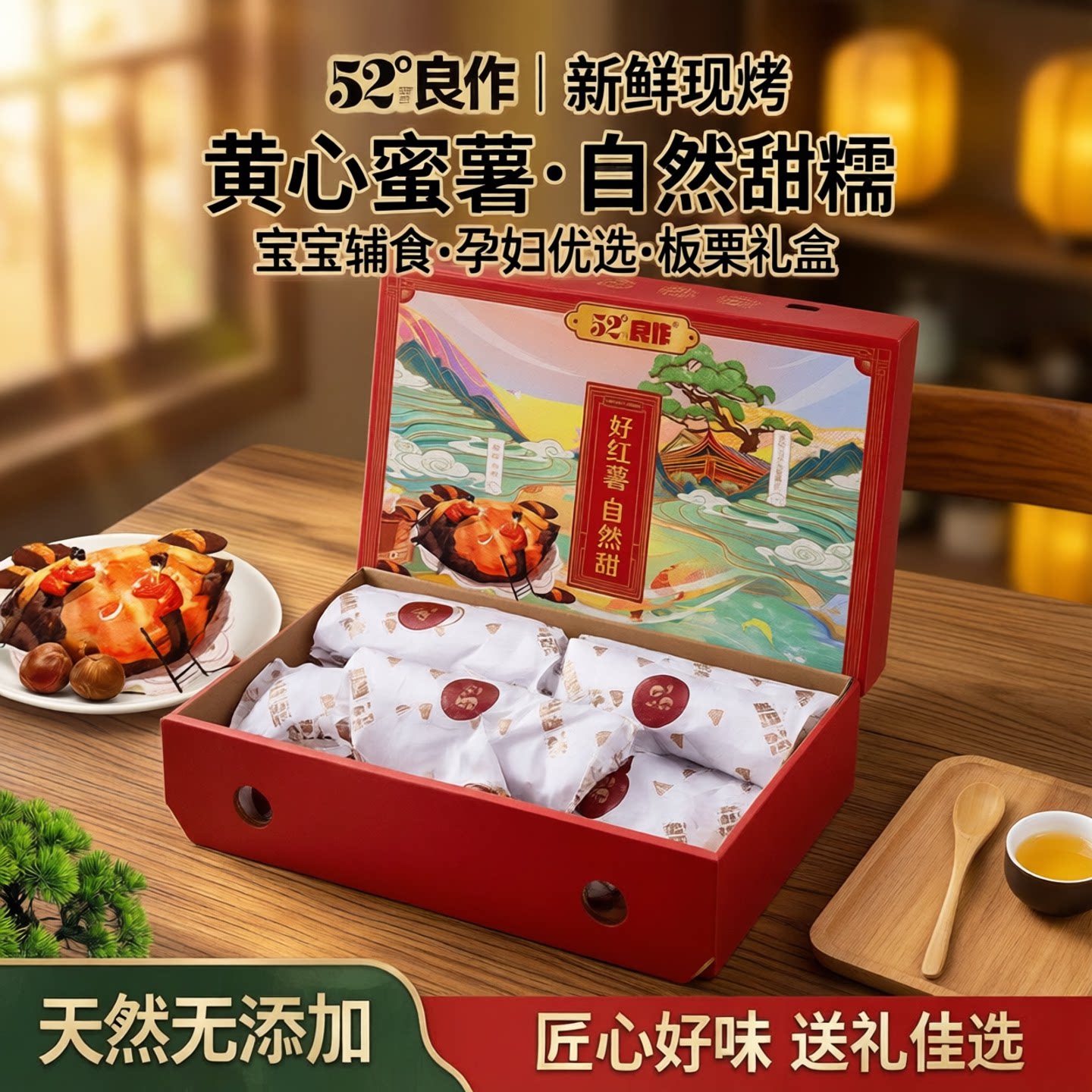 52度良作红薯黄心蜜薯甜糯糖新货辅食宝宝孕妇新鲜烤地瓜板栗礼盒