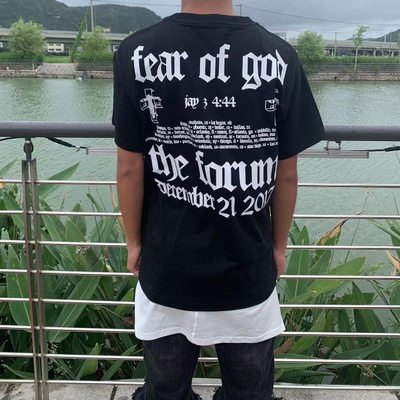 fog夏季T恤男女梵文高街百搭圆领