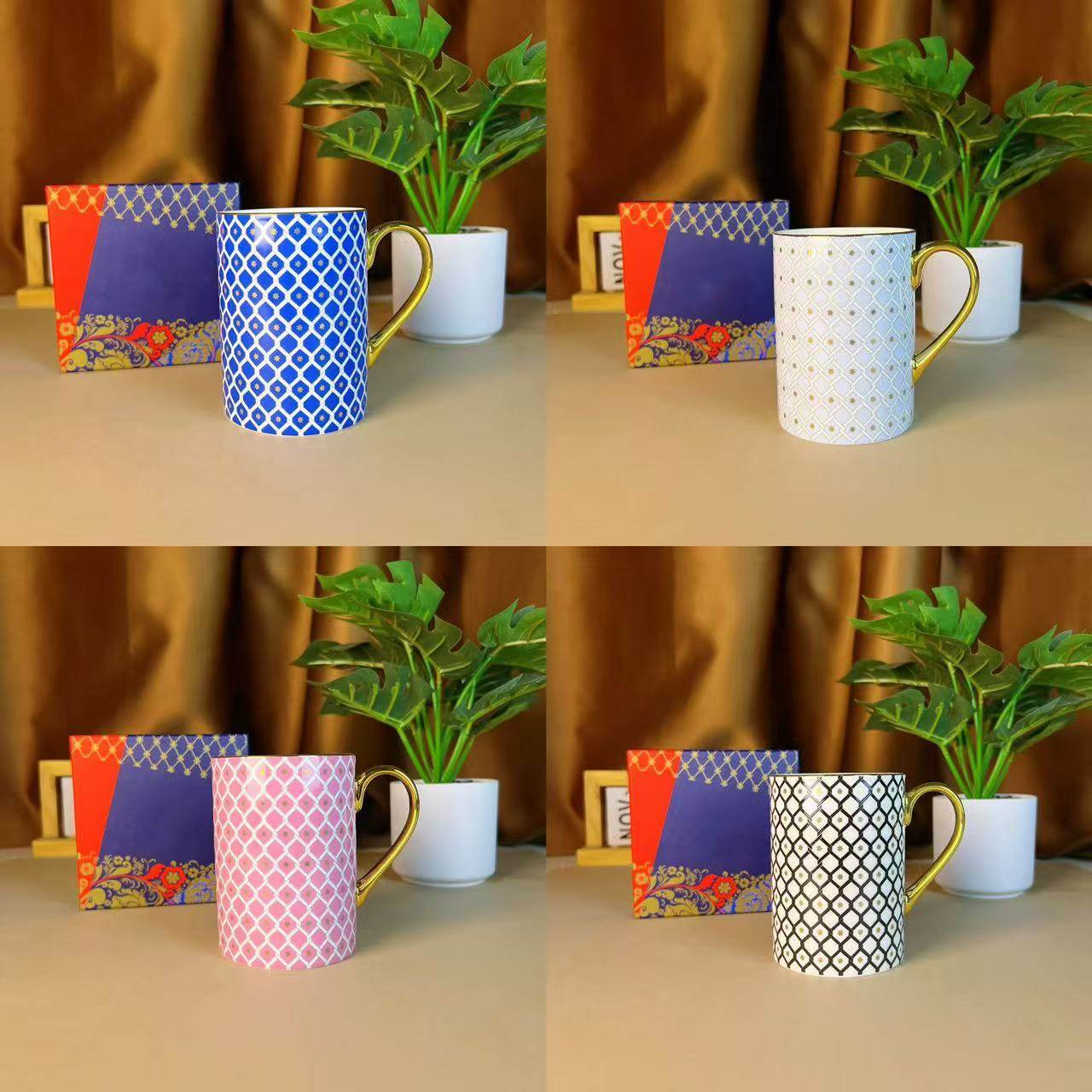 欧式轻奢骨瓷七芒星系列家用马克杯精致下午茶茶杯杯子描金礼盒装,餐饮具,马克杯,淘宝优惠券,粉丝福利购,淘宝优惠卷