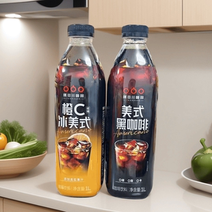 隅田川即饮咖啡饮料橙C冰美式 黑咖啡饮料大容量夏天特调即饮1L装