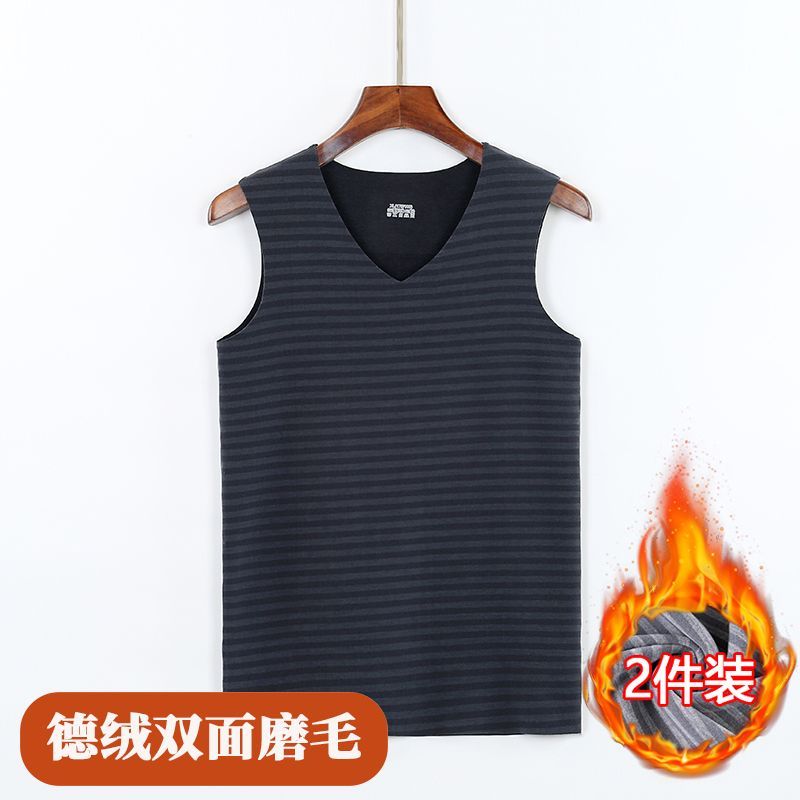冬季无痕德绒保暖背心男