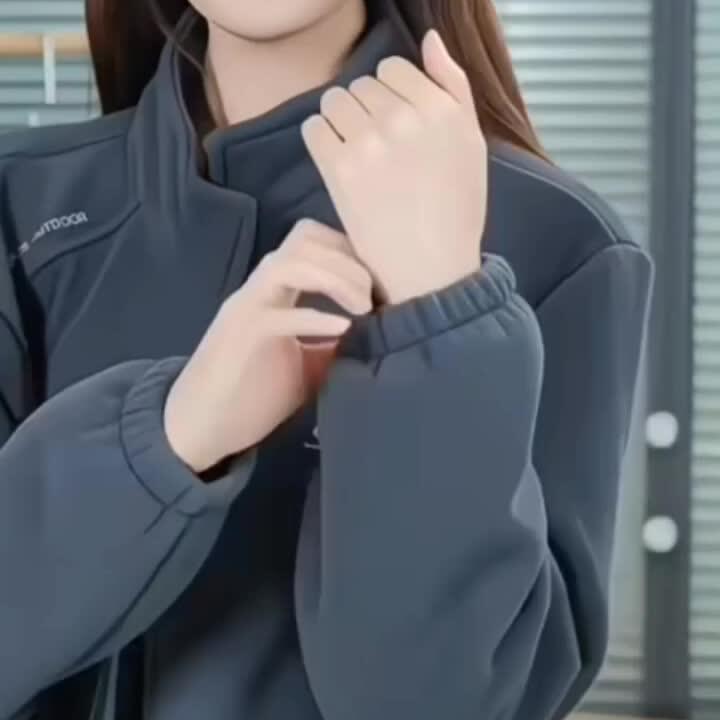 新款摇粒绒男立领拉链开衫外