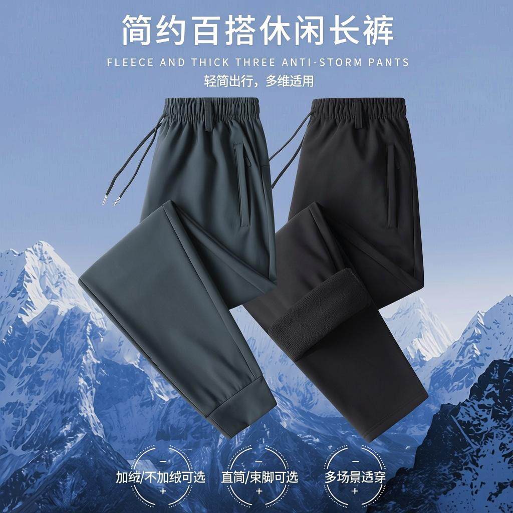 大码裤子男士加厚秋冬季