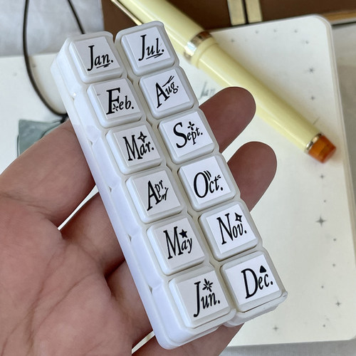 迷你英文月份光敏手帐印章