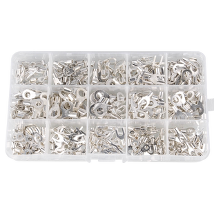 冷压裸端子OT/UT铜鼻子接线端子圆形叉型铜压线耳开口鼻15种套装