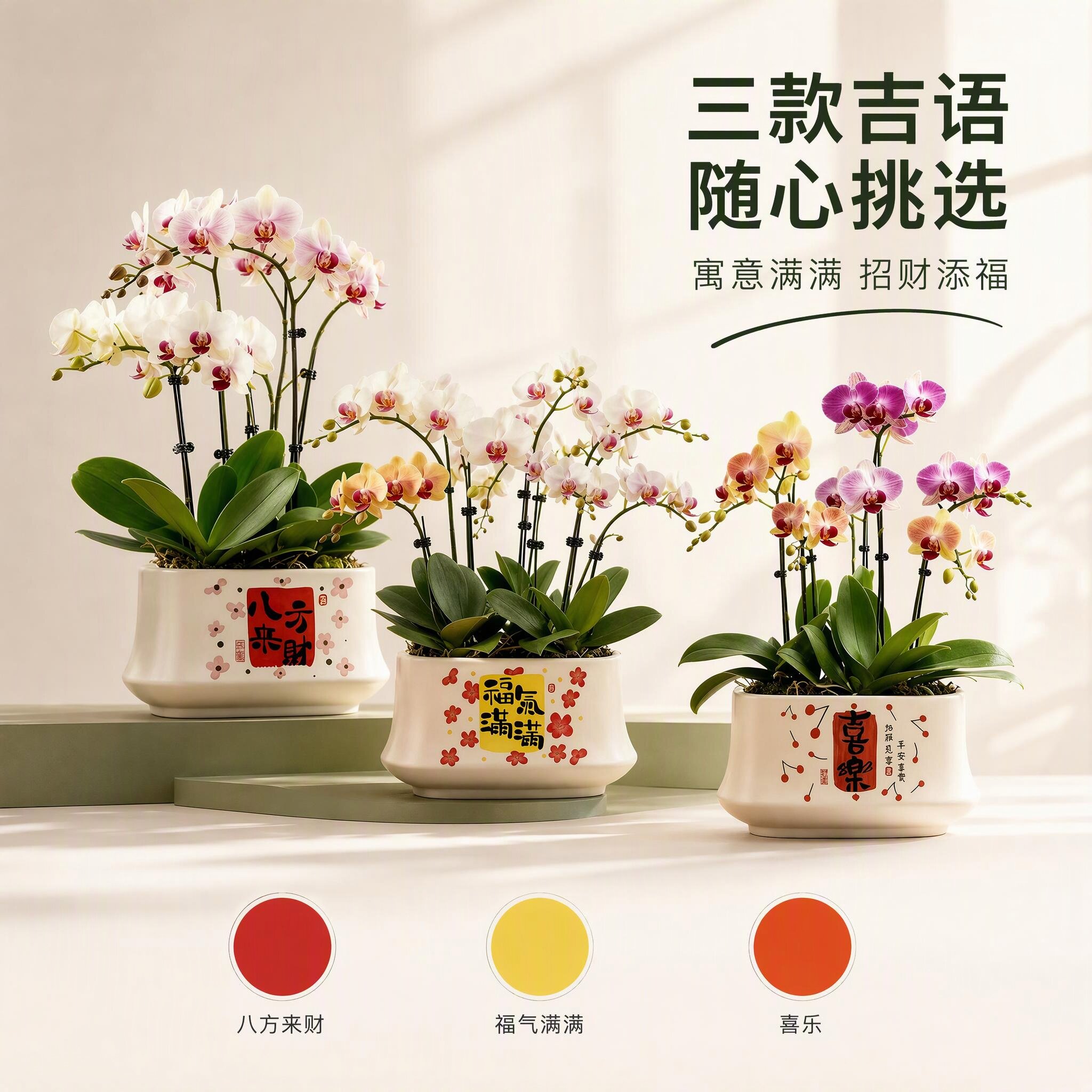 陶瓷花盆长方形蝴蝶兰吊兰专用盆居家室内桌面多肉绿植年宵盆栽盆