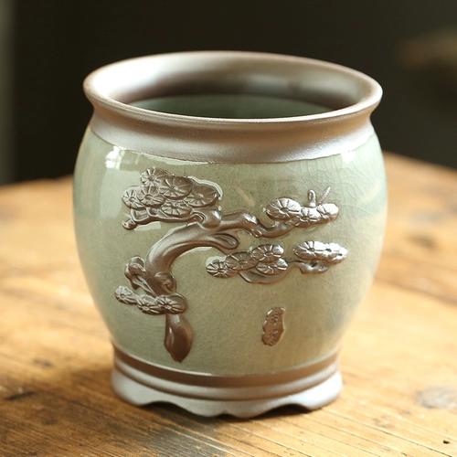 Керамический цветочный горшок, большая ретро глина, простой и элегантный дизайн, орхидея