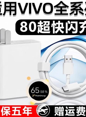 适用VIVO80充电器S15Pro快充S16E/S17t/S18/S19充电头X80闪充Y77手机iQOO Neo6WSE数据线Z6Z966插头套装