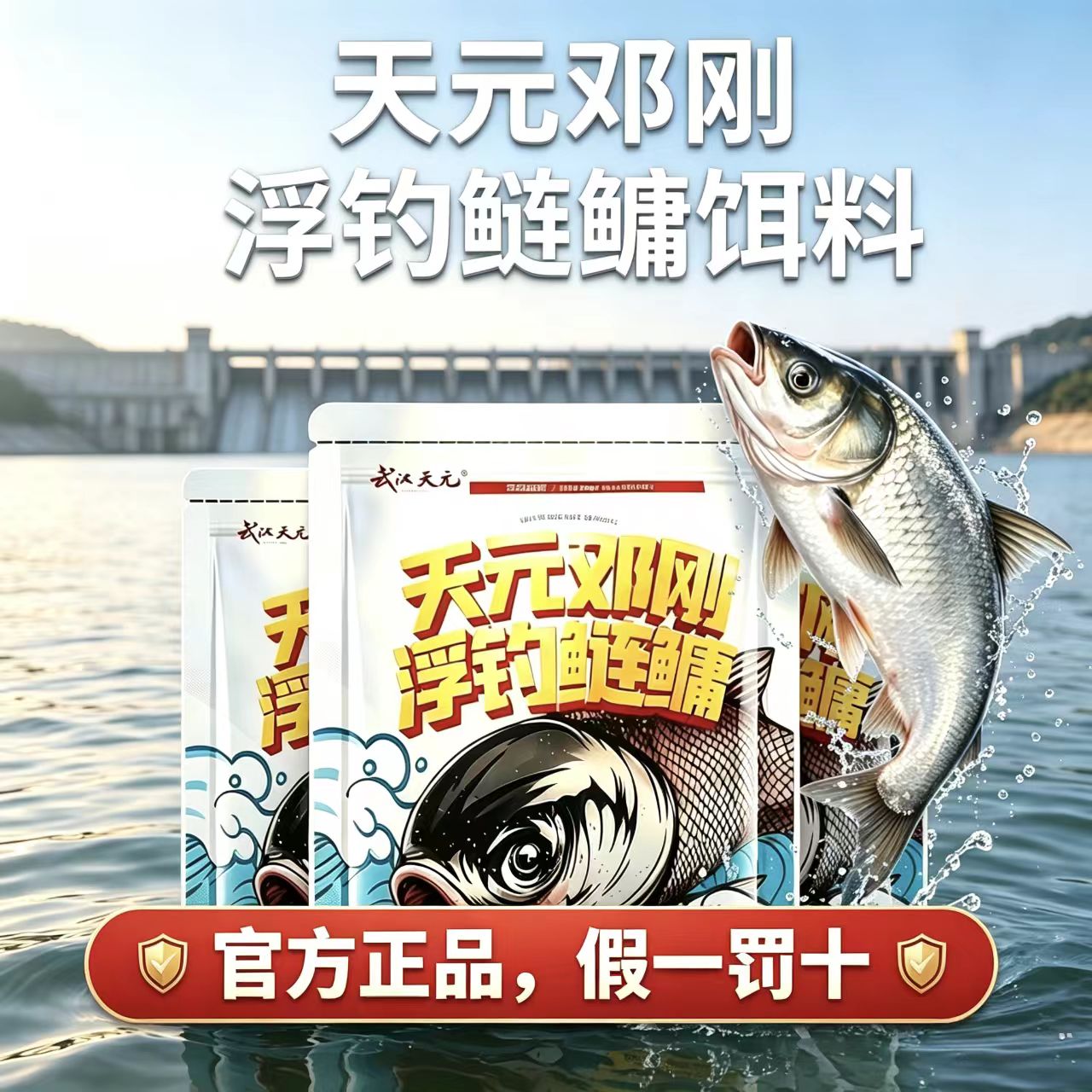 天元邓刚浮钓鲢鳙饵料二代钓鱼饵花白鲢大头鱼手竿新品垂钓饵