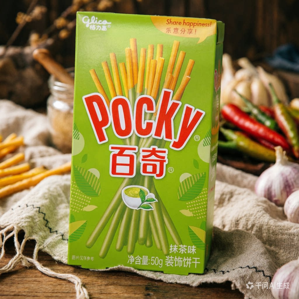 百奇牛抹茶味装饰饼干50克