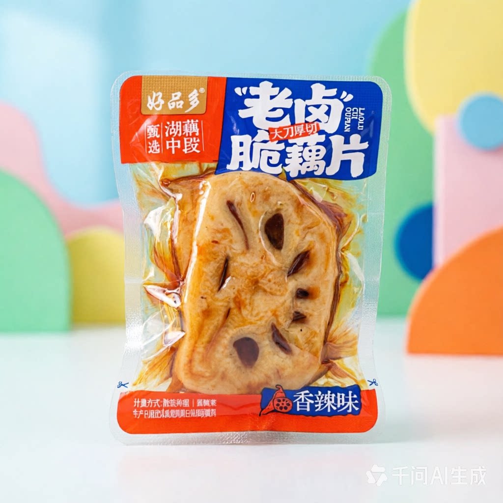 好品多老卤脆藕片香辣味 休闲零食小吃美味夜宵下午茶看电影追剧