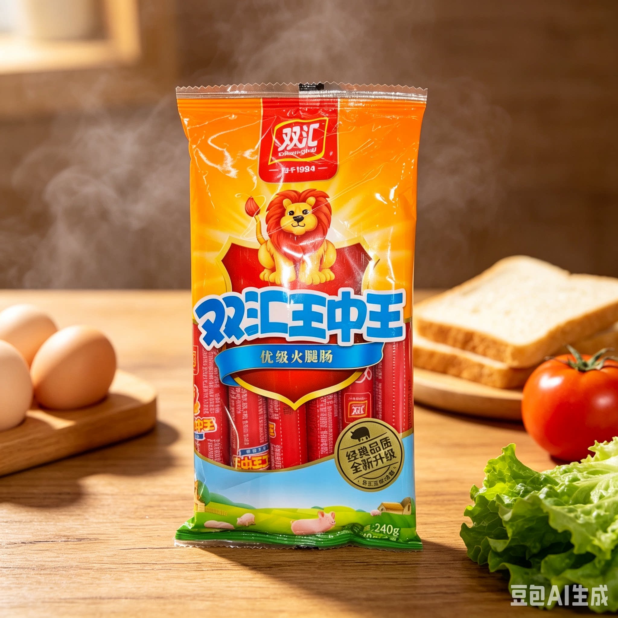 双汇王中王火腿肠240g/包即食肠袋装办公批发肠火腿肠独立包装图片