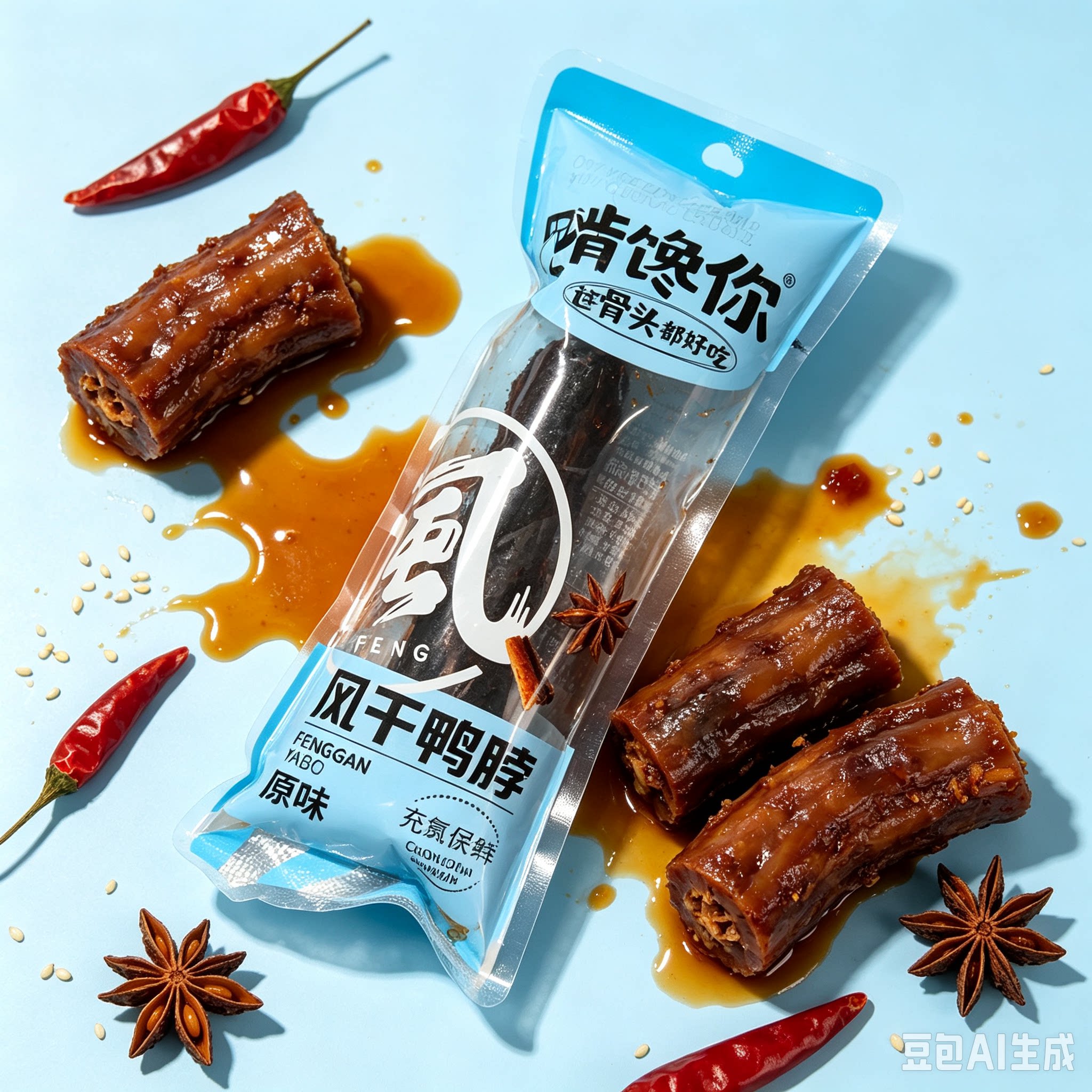 啃馋你风干鸭脖手撕原味零食网红即食肉类氮气休闲食品鸭脖子小吃