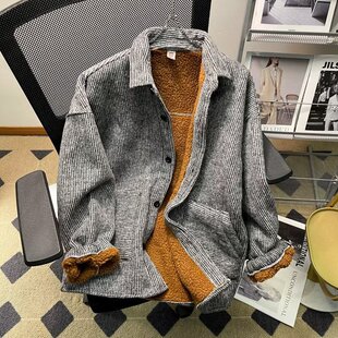 加绒呢子棉衣ins潮流宽松保暖棉服外套 新款 毛呢大衣男士 冬季