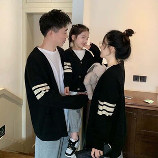 2024秋装 休闲开衫 新款 韩版 女童宽松针织毛衣 一家三口亲子装 现货